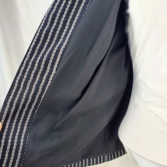 Rafaella Women's Woven Stripe Textured Embroidered Jacket M - Picture 7 of 12